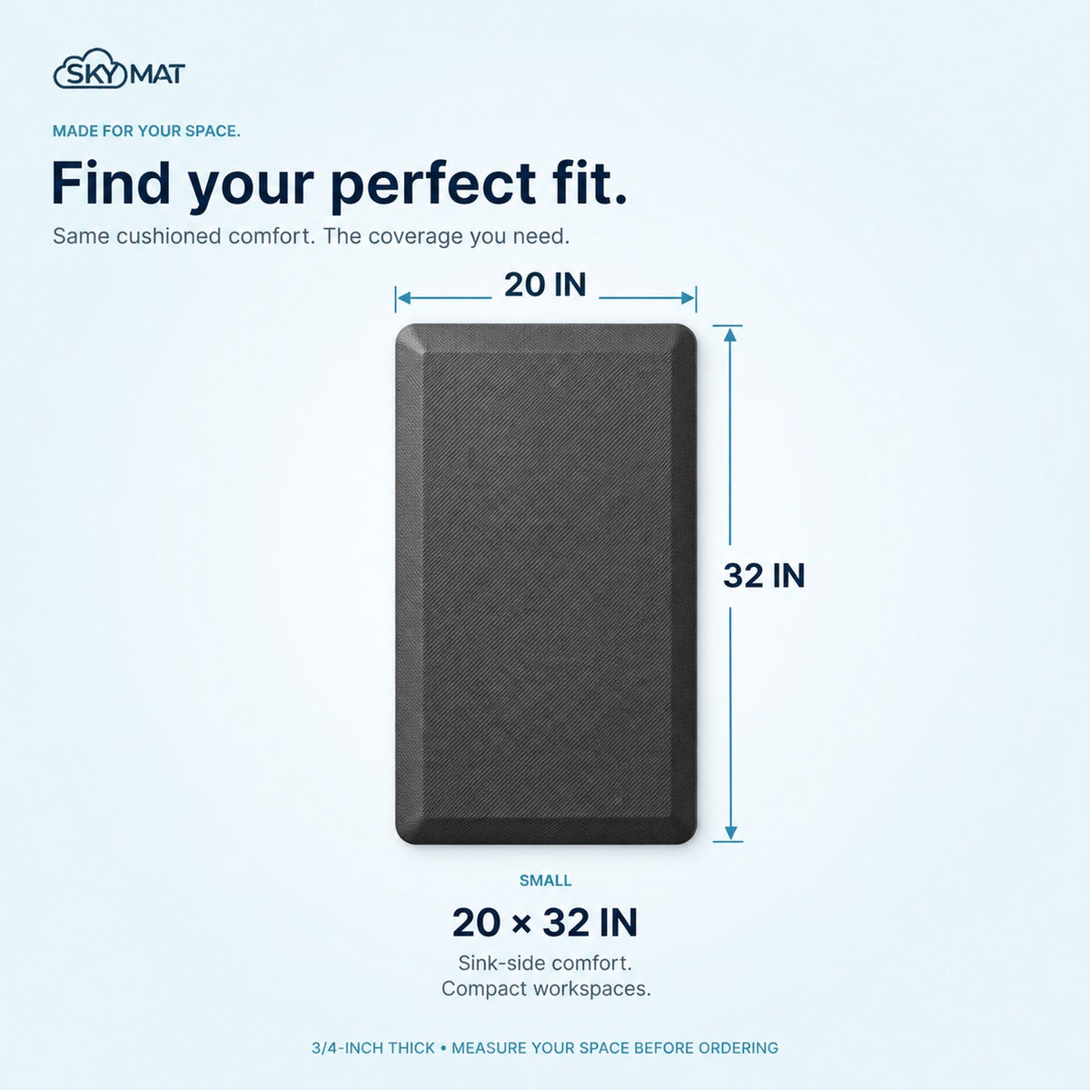 Sky Solutions Grey 20" x 32" mat — product detail 7