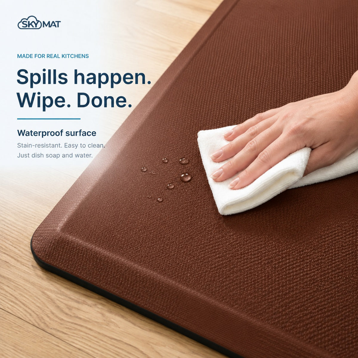 Sky Solutions Chocolate Brown mat — memory foam detail