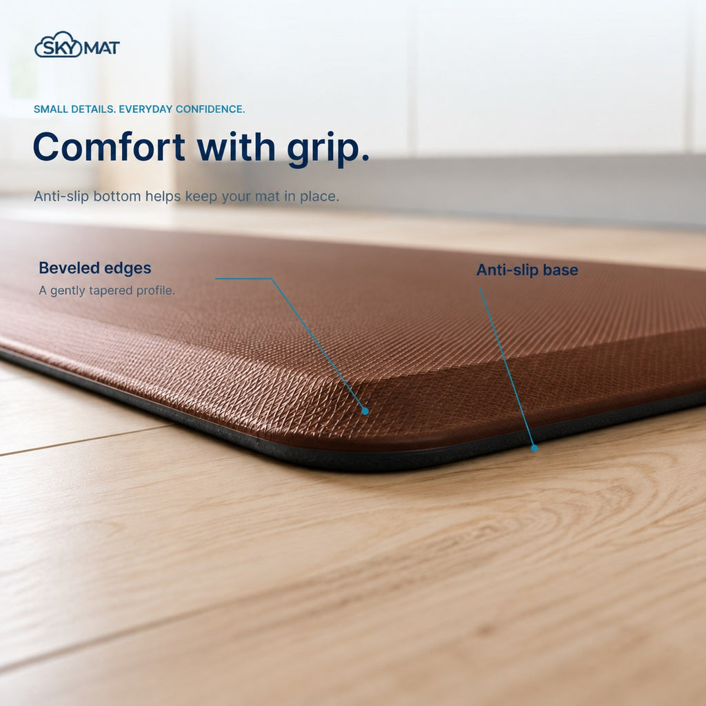 Sky Solutions Chocolate Brown mat — surface and backing detail