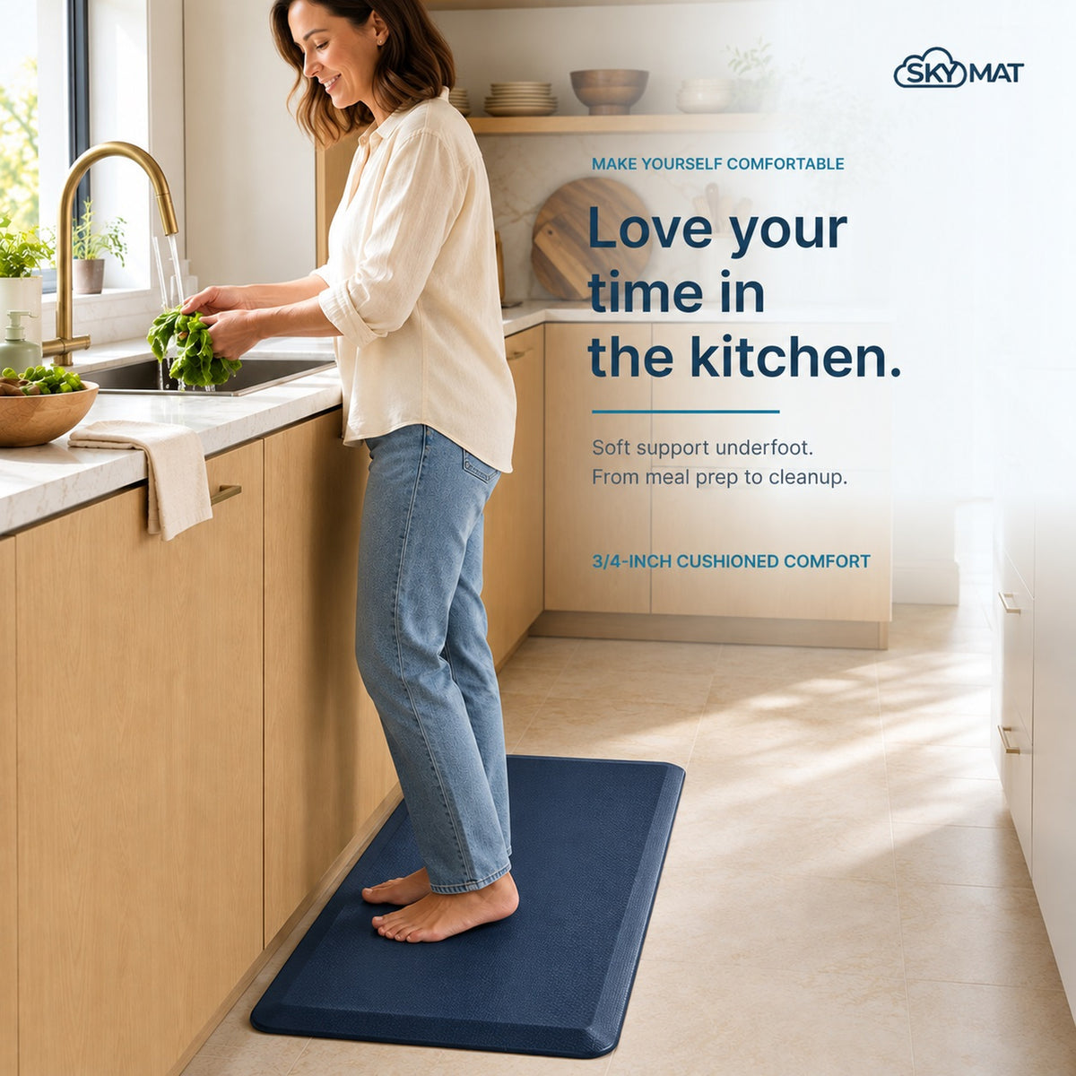 Sky Solutions Dark Blue 20" x 39" mat — product detail 2