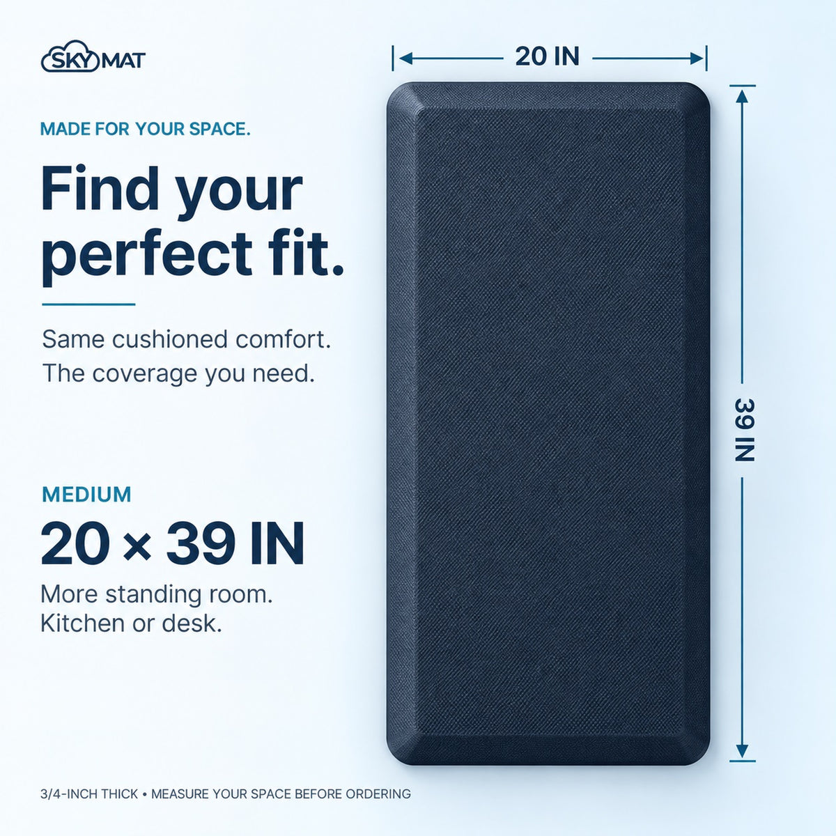 Sky Solutions Dark Blue 20" x 39" mat — product detail 7