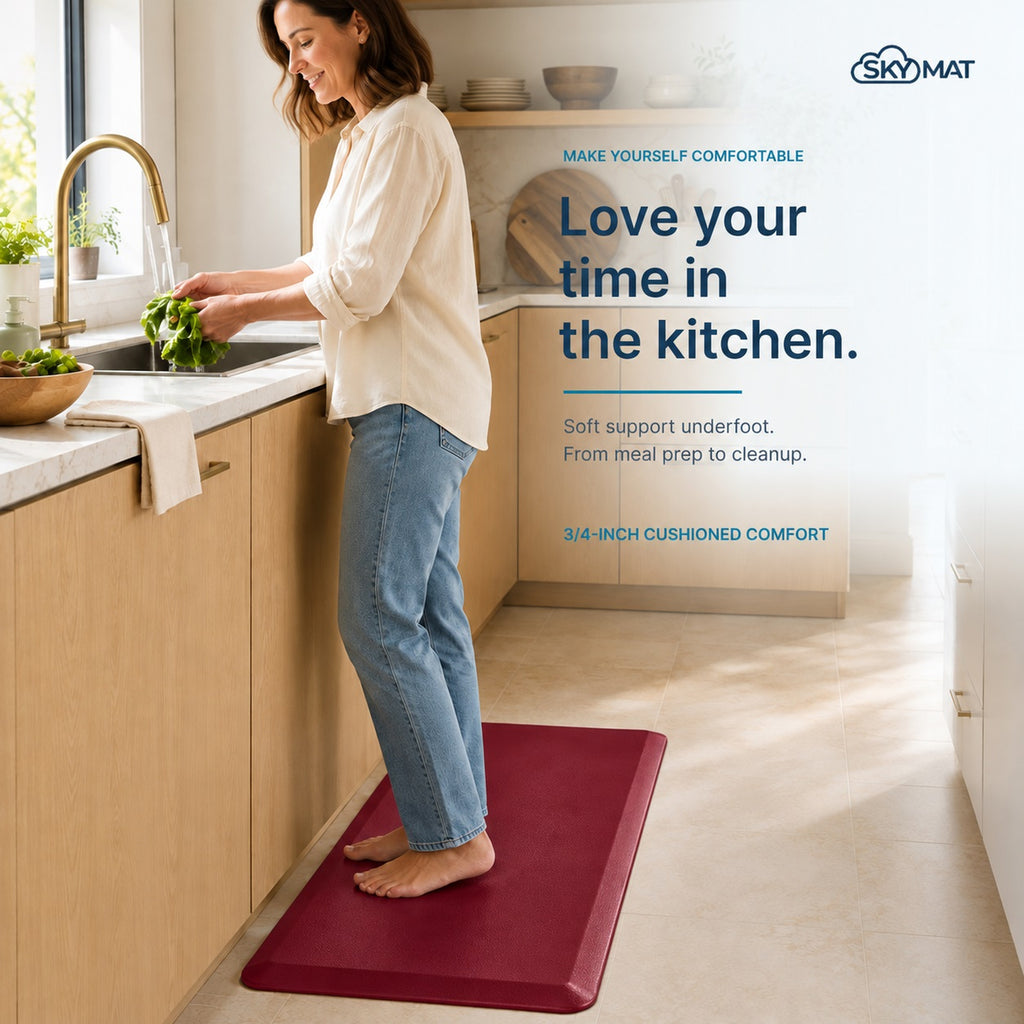 Sky Solutions Burgundy mat — kitchen use