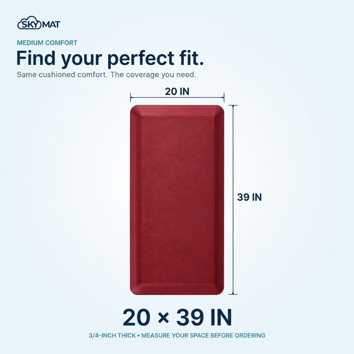 Sky Solutions Burgundy mat — size and dimensions
