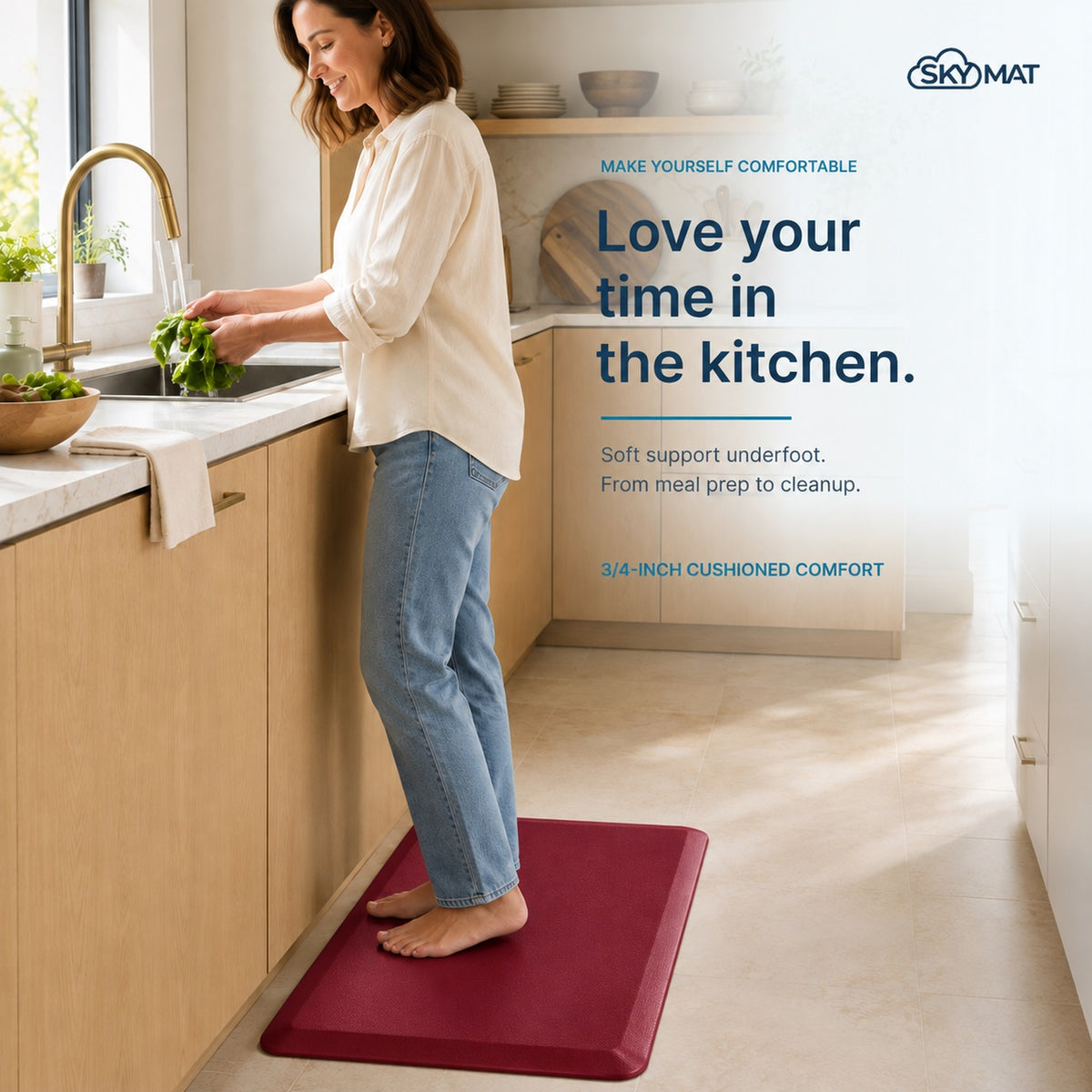 Sky Solutions Burgundy mat — kitchen use