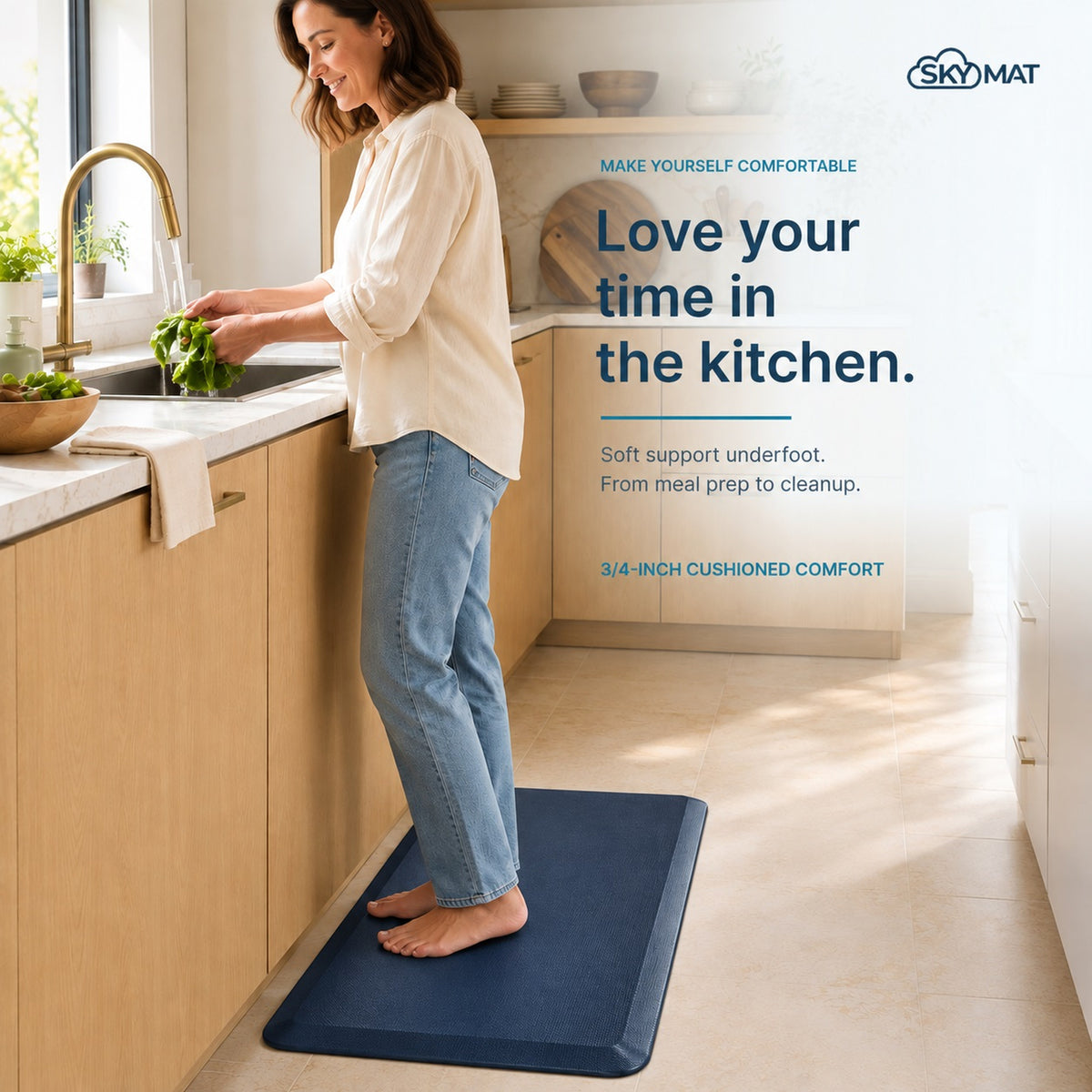 Sky Solutions Dark Blue mat — kitchen use