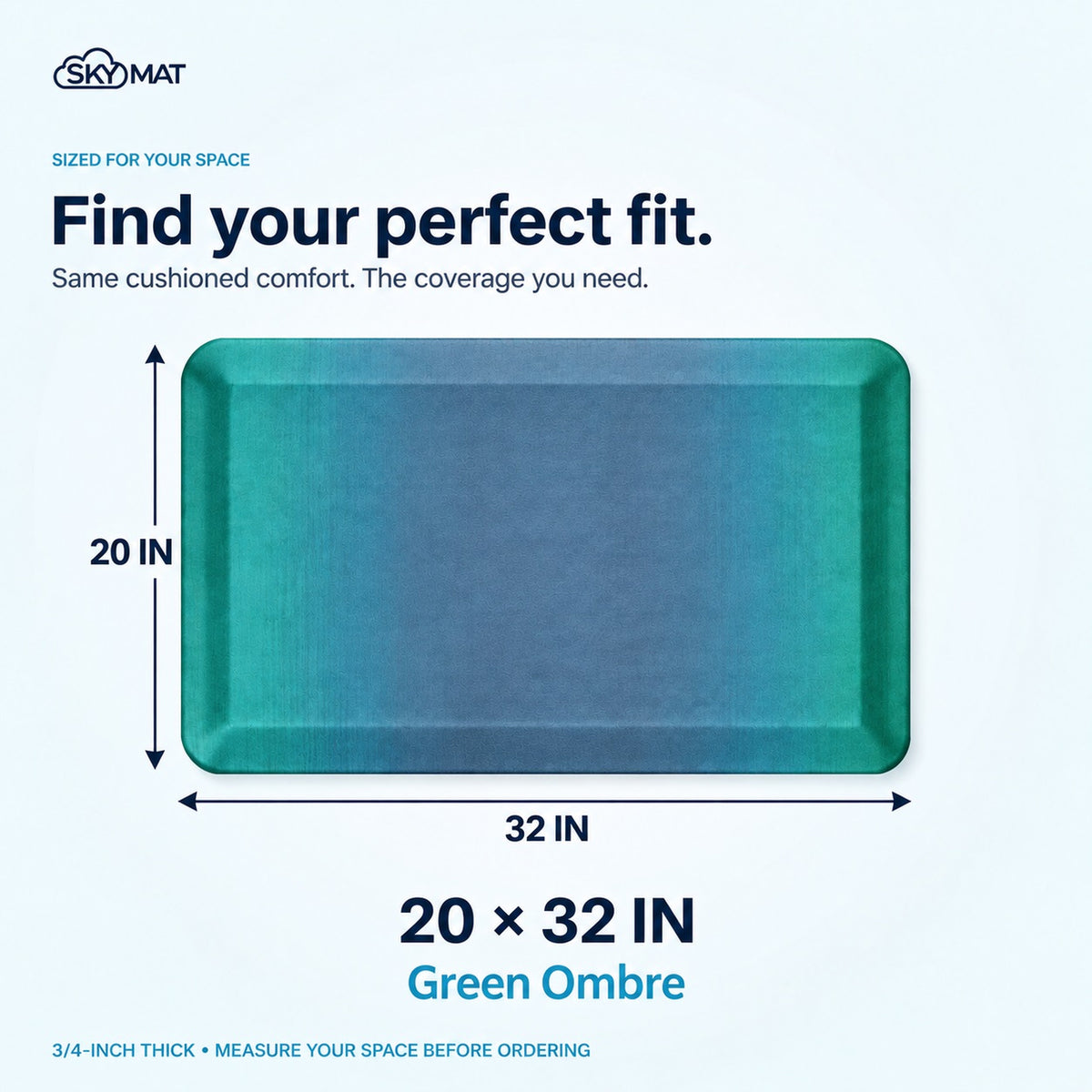 Sky Solutions Green Ombré 20" x 32" mat — product detail 7